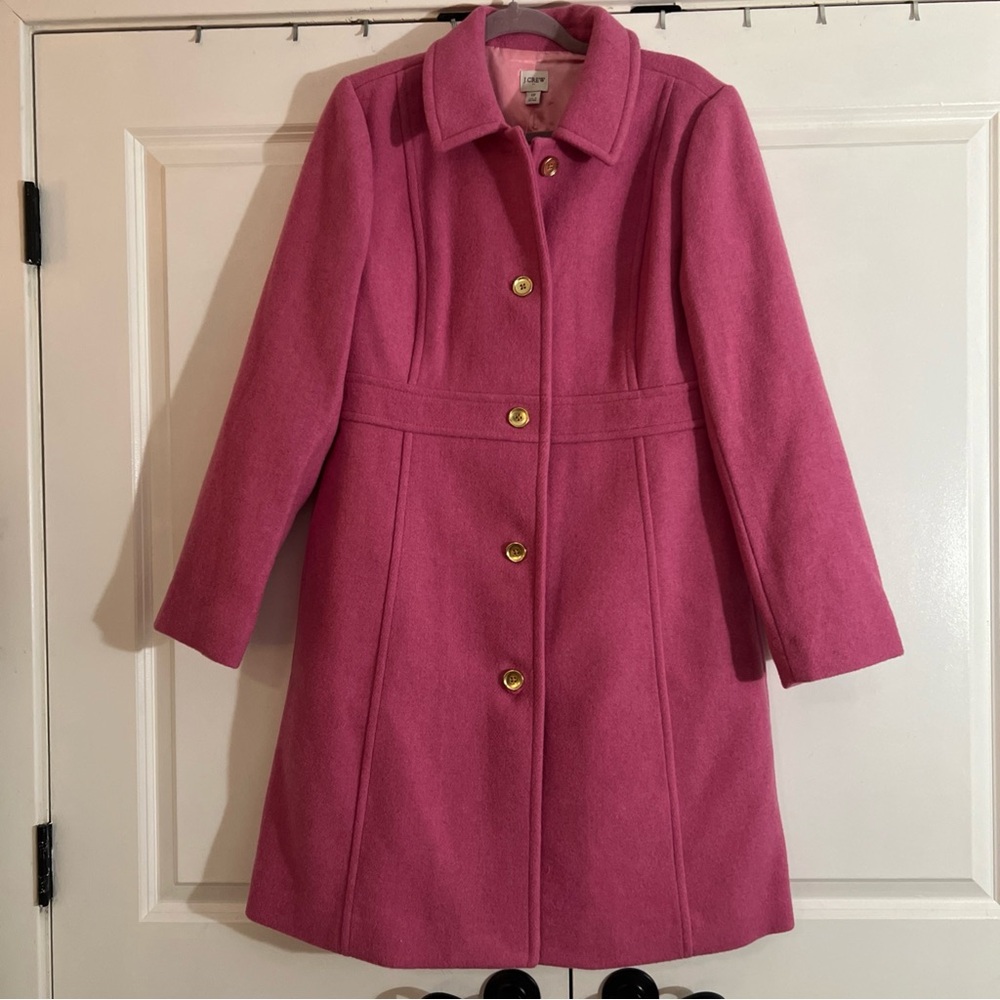 J.Crew pink lady day coat size 12